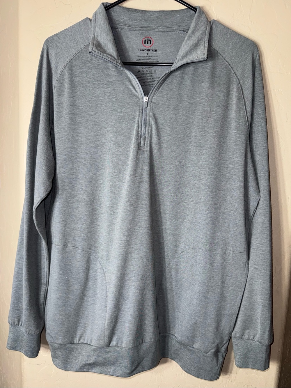TravisMathew Tito’s Handmade Vodka Quarter Zip Pullover Gray Performance Top M